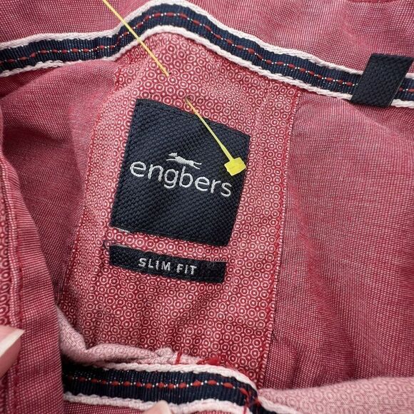 Engbers Slim Fit Red Short Sleeve Shirt Size 2XL 100% Cotton - Picture 4 of 7